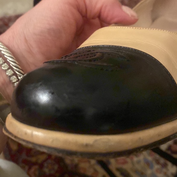 CHANEL camel color and black toe shoe - Picture 8 of 10